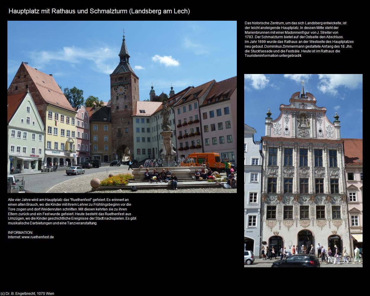 Hauptplatz mit Rathaus und Schmalzturm  (Landsberg am Lech) in Kulturatlas-BAYERN