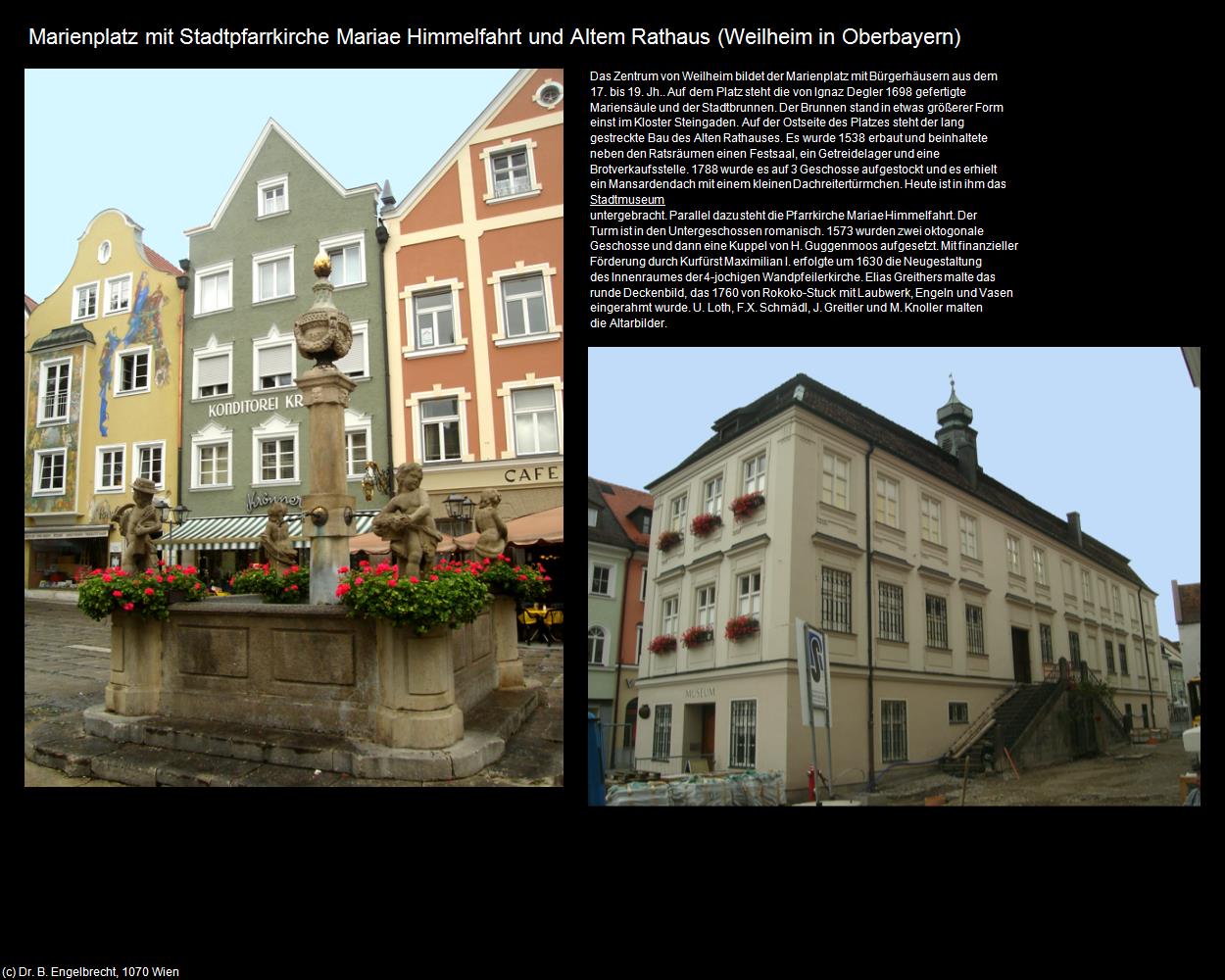 Marienplatz mit Stpfk. und Alten Rathaus  (Weilheim in Oberbayern) in Kulturatlas-BAYERN(c)B.Engelbrecht