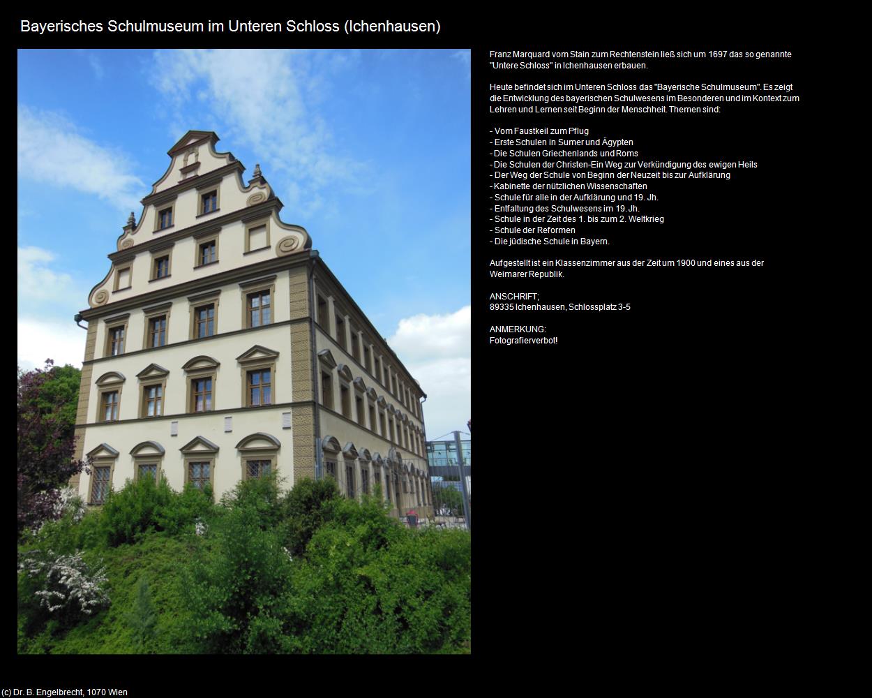 Bayerisches Schulmuseum im Unteres Schloss (Ichenhausen) in Kulturatlas-BAYERN