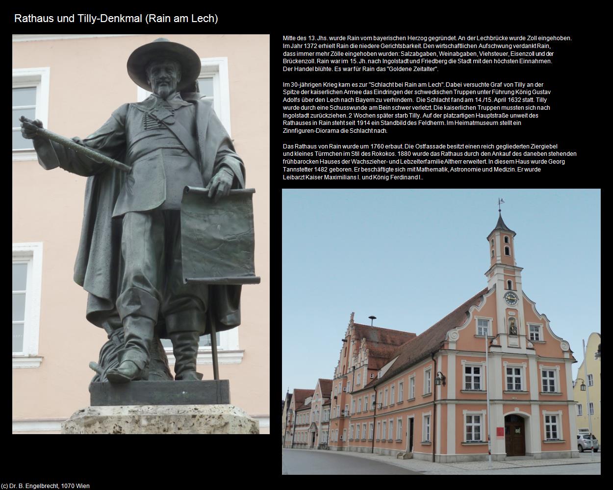 Rathaus und Tilly-Denkmal (Rain am Lech) in Kulturatlas-BAYERN