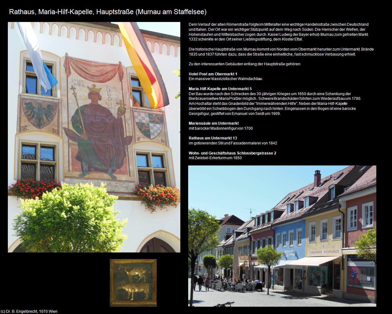 Rathaus, Maria-Hilf-Kapelle, Hauptstraße (Murnau am Staffelsee) in Kulturatlas-BAYERN