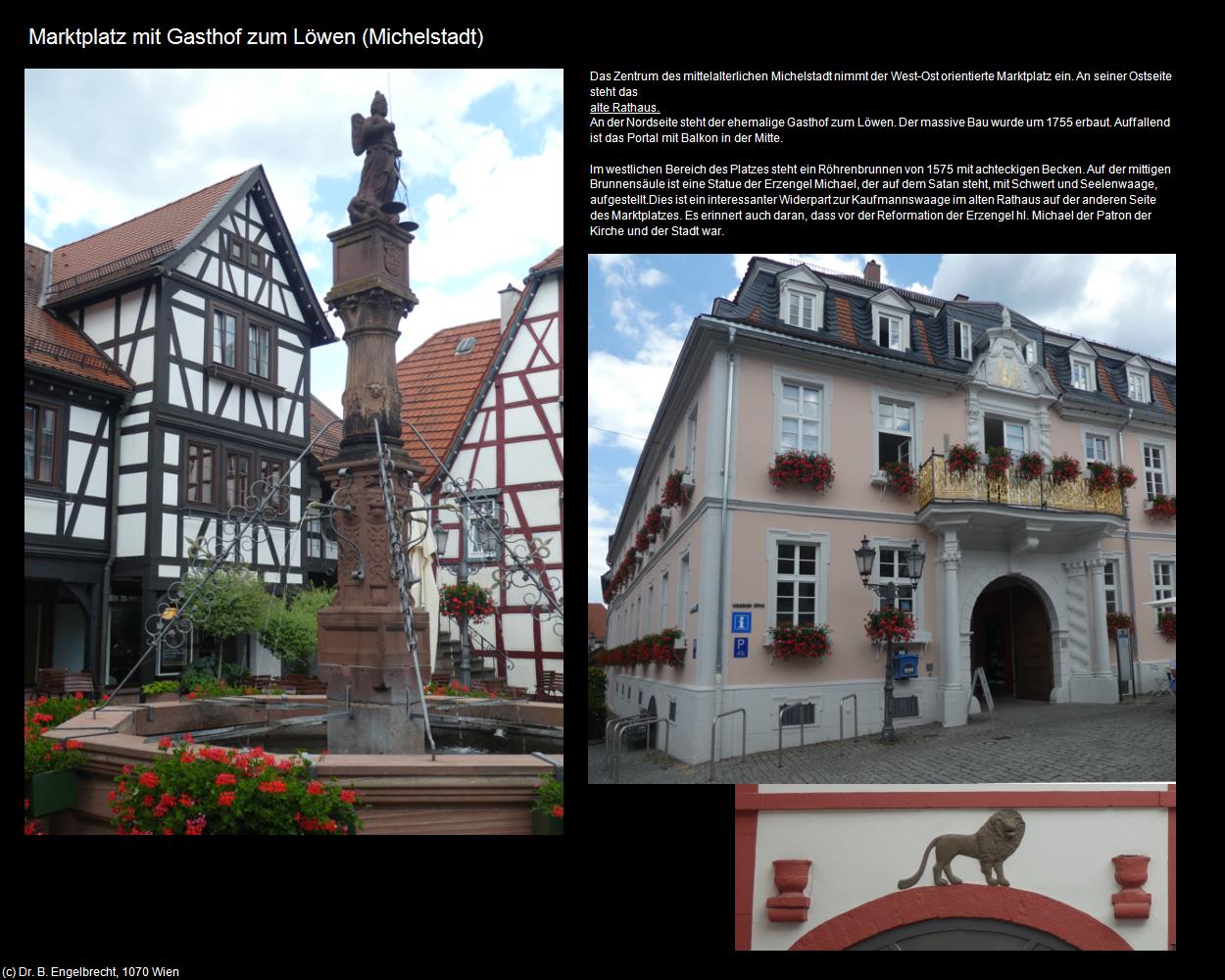 Marktplatz mit Gasthof zum Löwen (Michelstadt) in Kulturatlas-HESSEN(c)B.Engelbrecht