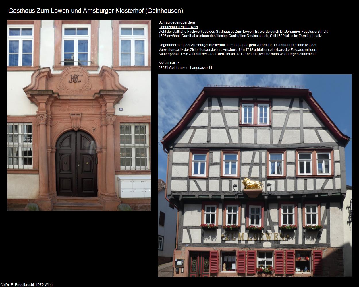 Gasthaus Zum Löwen und Arnsburger Klosterhof (Gelnhausen) in Kulturatlas-HESSEN(c)B.Engelbrecht