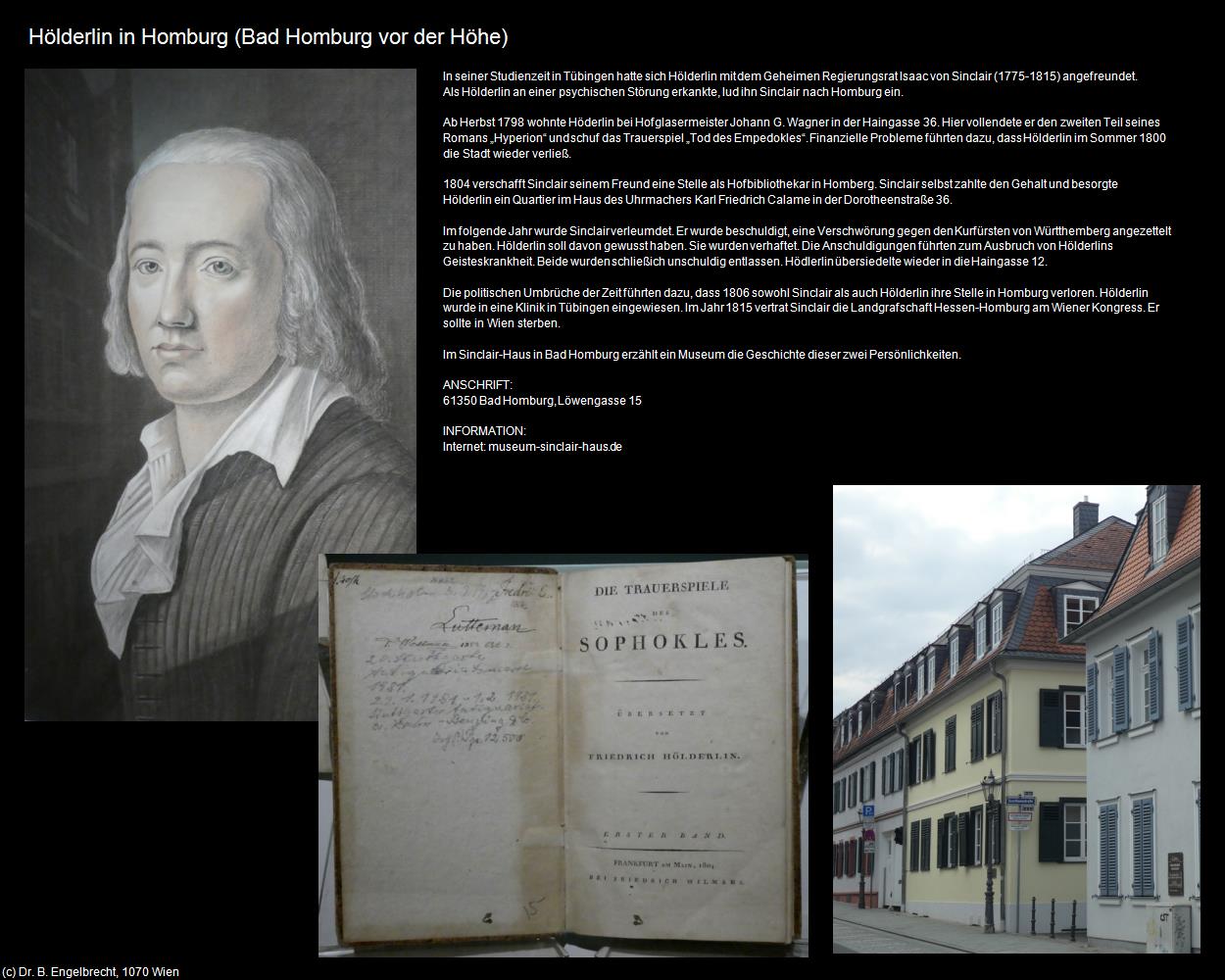 Hölderlin in Homburg (Bad Homburg vor der Höhe) in Kulturatlas-HESSEN