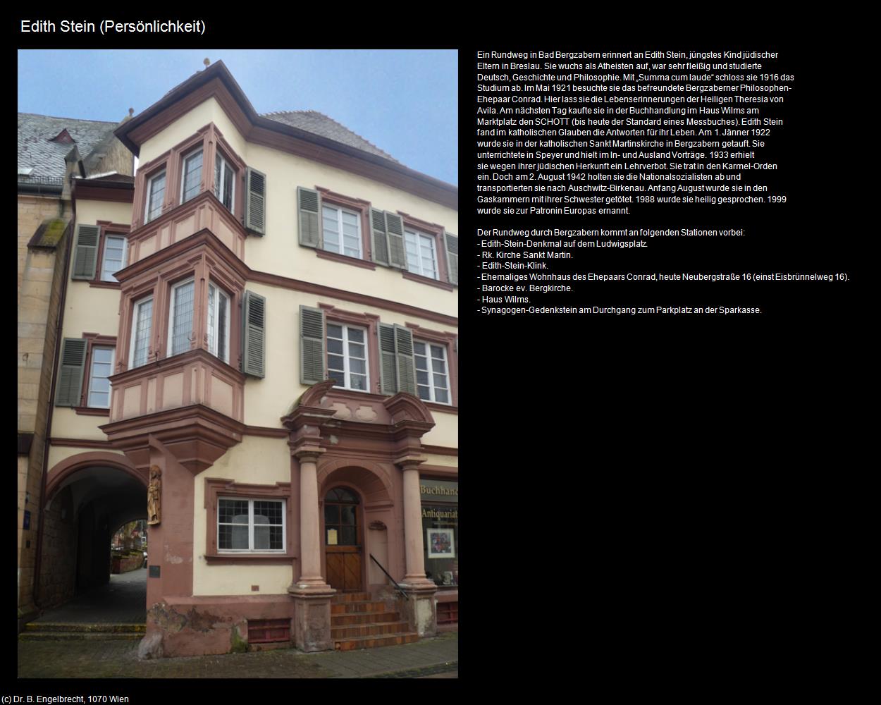 Edith Stein (Persönlichkeit) (Bad Bergzabern (DEU-RP)) in RHEINLAND-PFALZ und SAARLAND