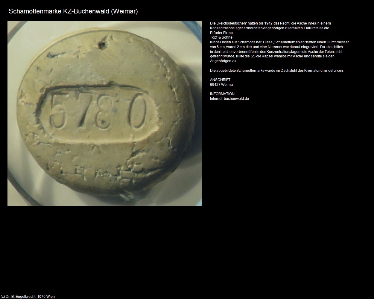 Schamottenmarke KZ-Buchenwald (Weimar) in Kulturatlas-THÜRINGEN(c)B.Engelbrecht