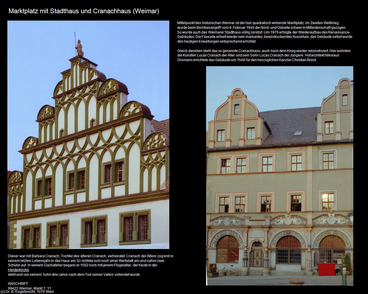 Marktplatz mit Stadthaus und Cranachhaus (Weimar) in Kulturatlas-THÜRINGEN(c)B.Engelbrecht