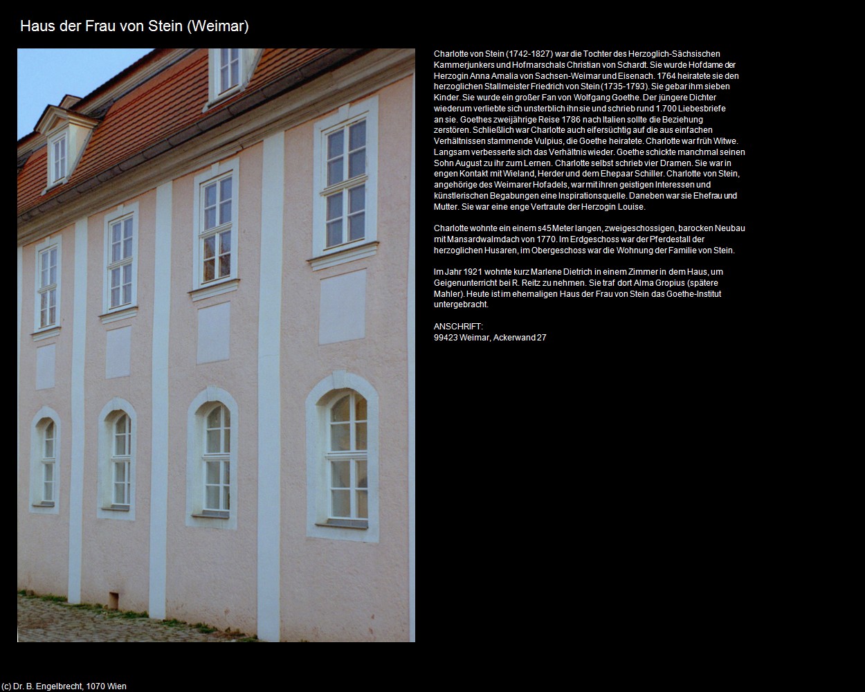 Haus der Frau von Stein (Weimar) in Kulturatlas-THÜRINGEN