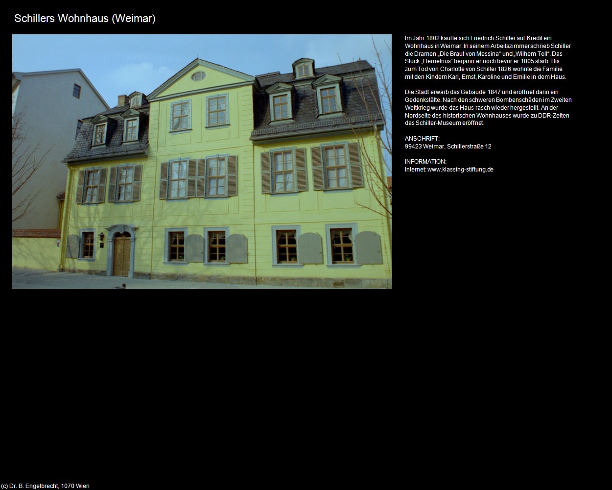 Schillers Wohnhaus (Weimar) in Kulturatlas-THÜRINGEN