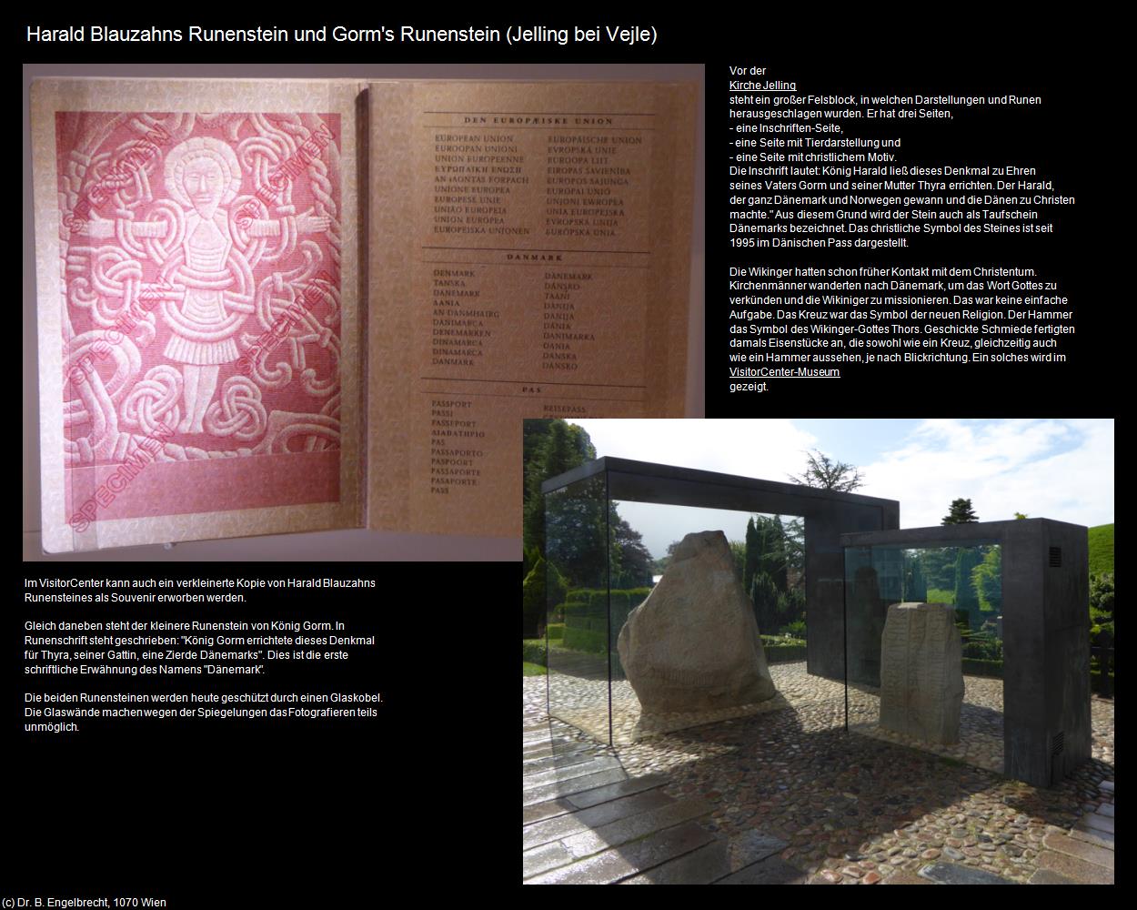 Harald Blauzahns Runenstein und Gorm's Runenstein (Jelling bei Vejle) in Kulturatlas-DÄNEMARK(c)B.Engelbrecht