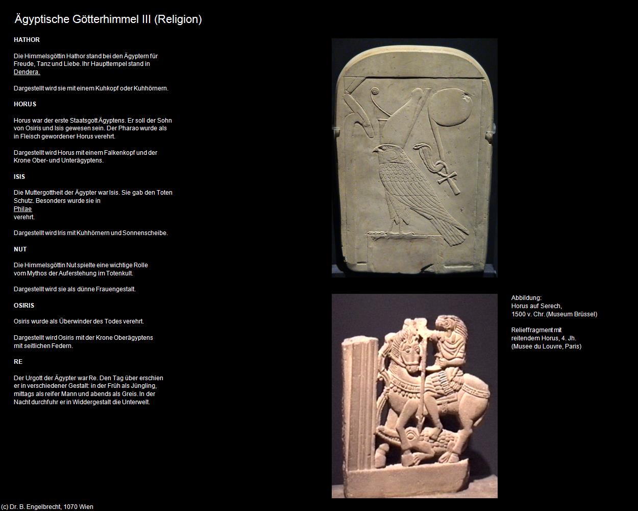 Ägyptische Götterhimmel III (+Ägyptische Götterhimmel) in Kulturatlas-ÄGYPTEN(c)B.Engelbrecht