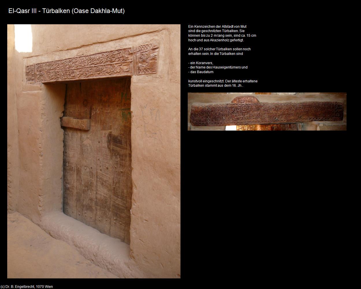 El-Qasr III - Türbalken (Oase Dakhla, Westliche Wüste) in Kulturatlas-ÄGYPTEN