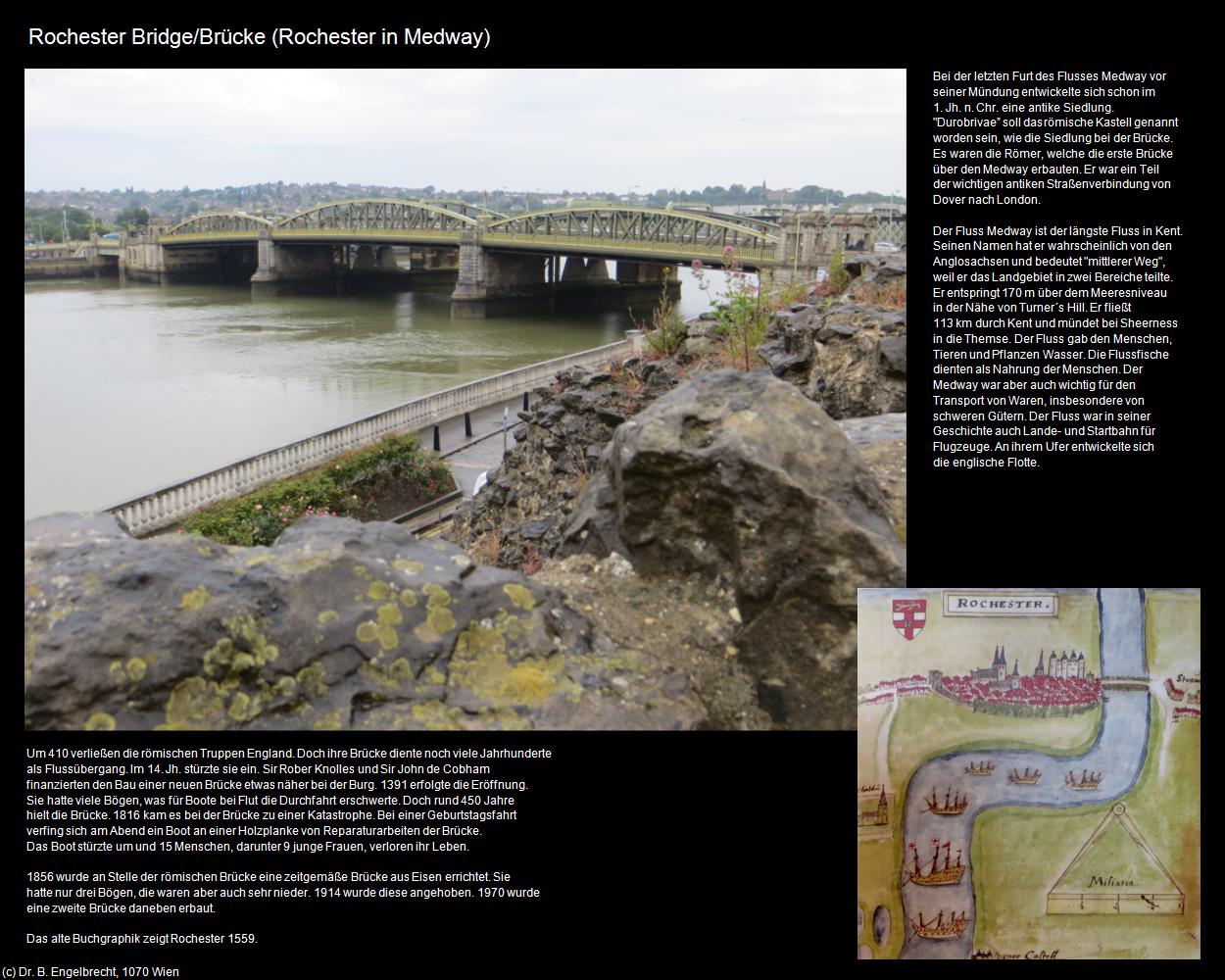 Rochester Bridge/Brücke über Medway (Rochester in Medway, England) in Kulturatlas-ENGLAND und WALES