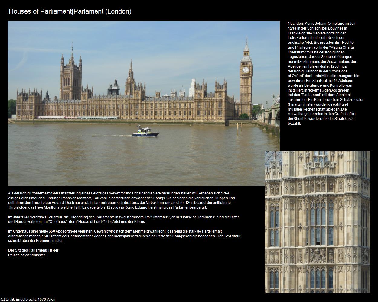 Houses of Parliament|Parlament (London, England) in Kulturatlas-ENGLAND und WALES(c)B.Engelbrecht