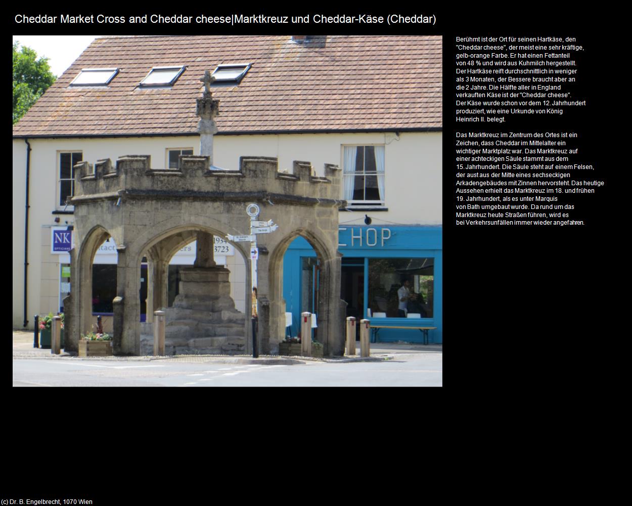 Marktkreuz und Cheddar-Käse  (Cheddar, England ) in Kulturatlas-ENGLAND und WALES