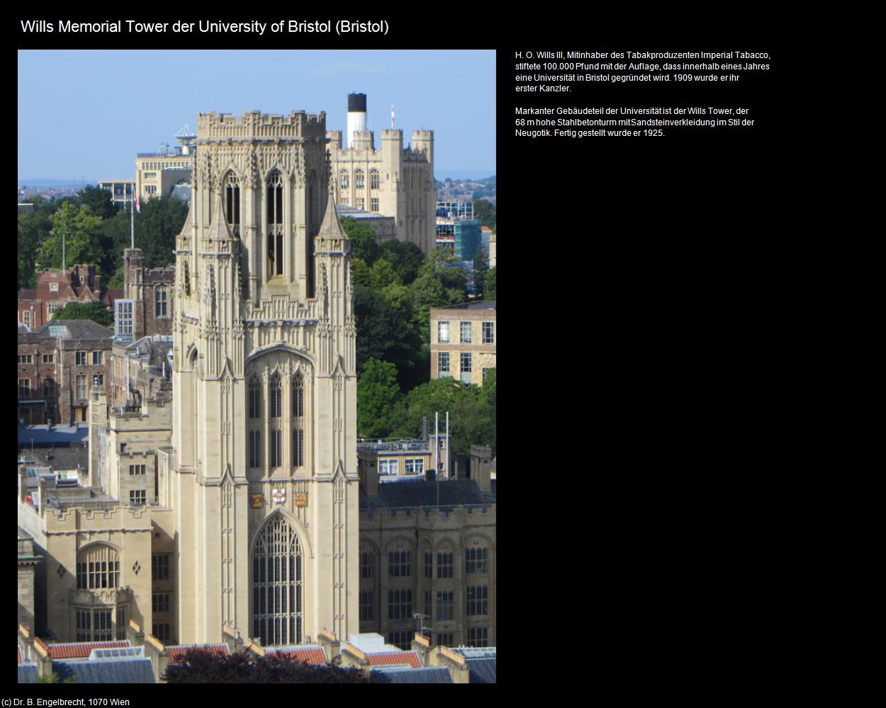 Wills Memorial Tower der University of Bristol (Bristol, England) in Kulturatlas-ENGLAND und WALES