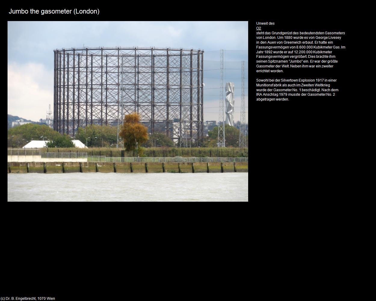 Jumbo the gasometer (Greenwich)  (London, England) in Kulturatlas-ENGLAND und WALES(c)B.Engelbrecht