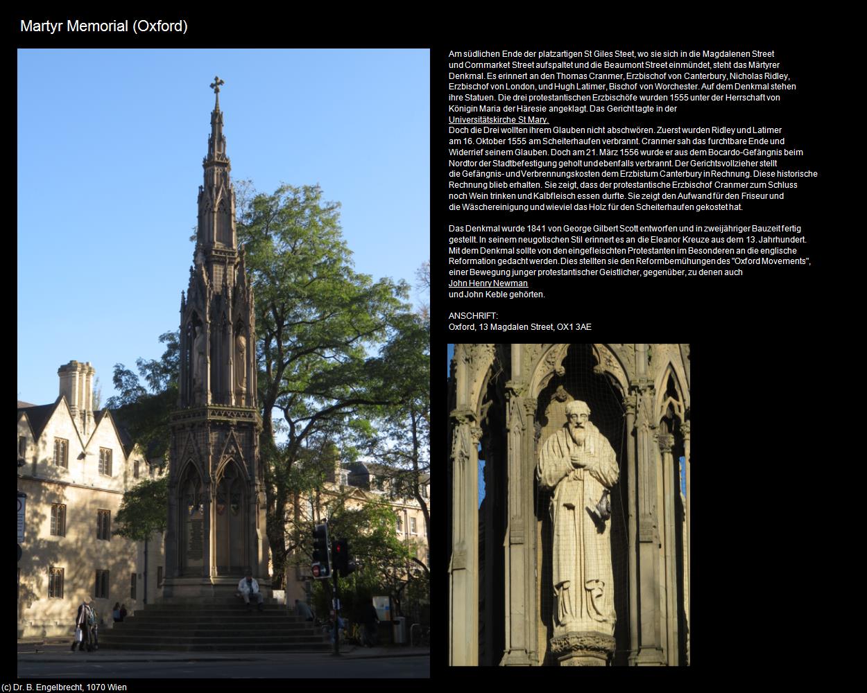 Martyr Memorial (Oxford, England) in Kulturatlas-ENGLAND und WALES(c)B.Engelbrecht