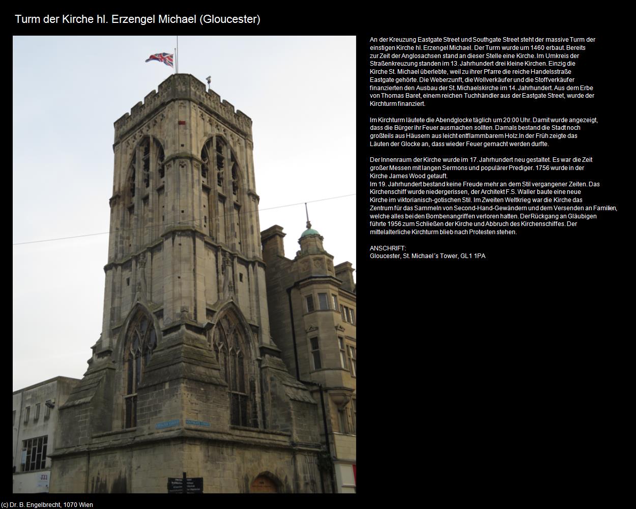 Turm der Kirche hl. Erzengel Michael (Gloucester, England) in Kulturatlas-ENGLAND und WALES