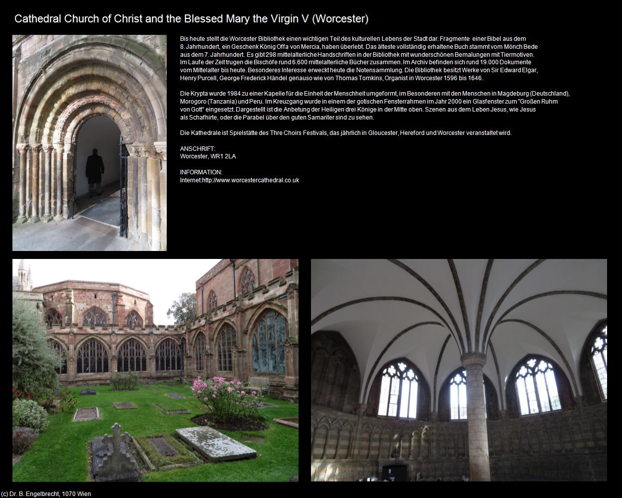 Cathedral Church of Christ and the Blessed Mary the Virgin V  (Worcester, England) in Kulturatlas-ENGLAND und WALES