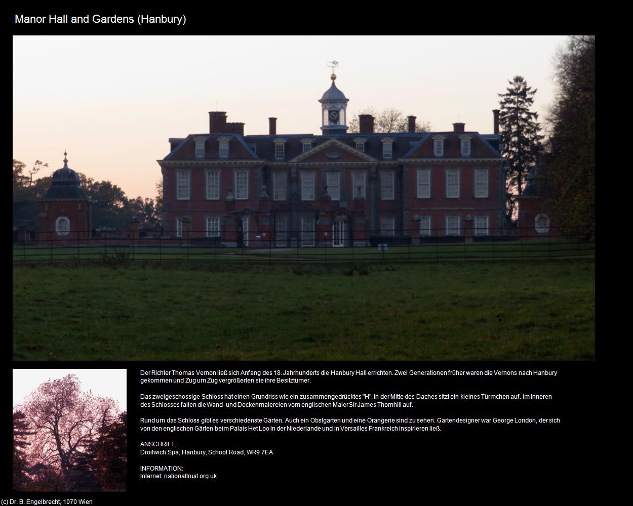 Manor Hall and Gardens (Hanbury) (Bromsgrove, England) in Kulturatlas-ENGLAND und WALES