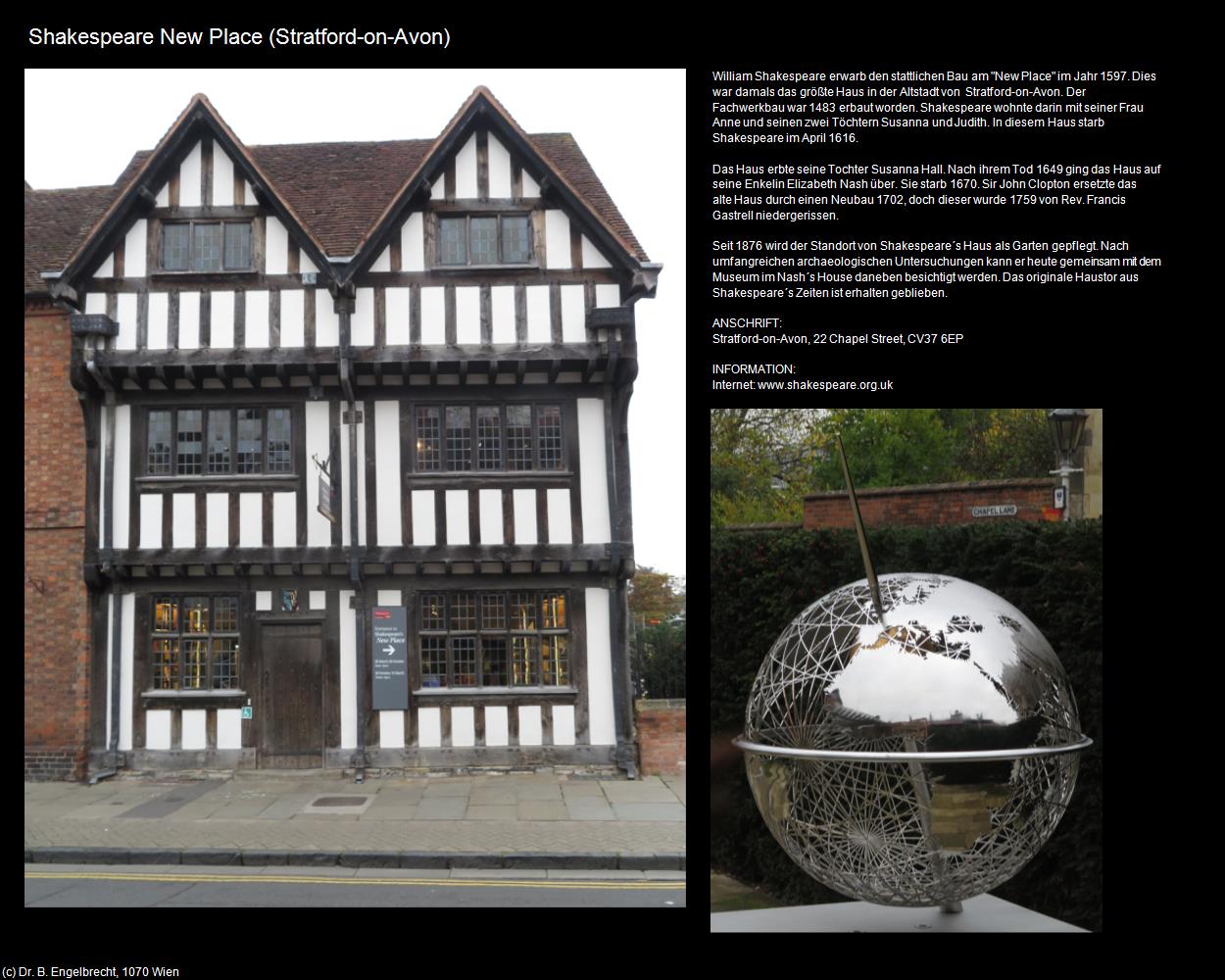Shakespeare New Place (Stratford-on-Avon, England) in Kulturatlas-ENGLAND und WALES