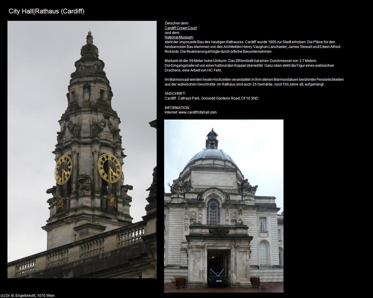 City Hall|Rathaus  (Cardiff, Wales) in Kulturatlas-ENGLAND und WALES(c)B.Engelbrecht