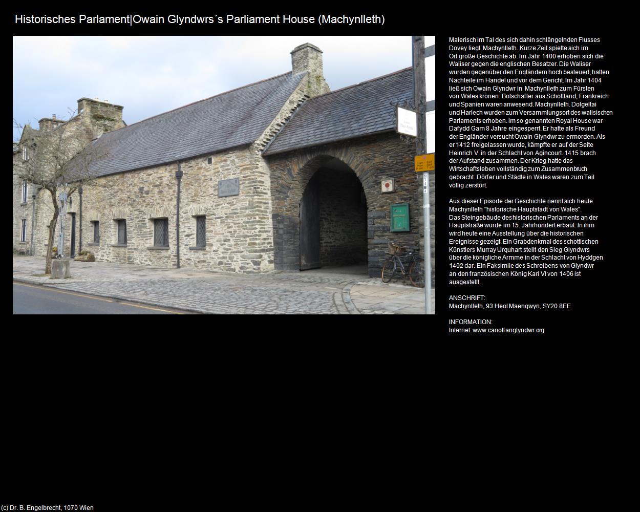 Owain Glyndwrs‘s Parliament House (Machynlleth, Wales) in Kulturatlas-ENGLAND und WALES