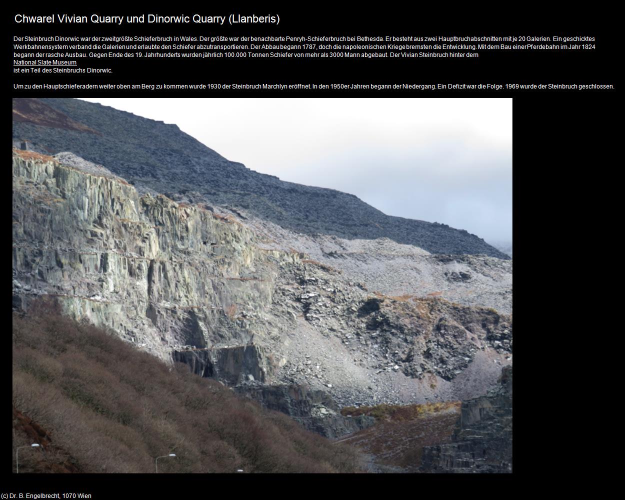 Chwarel Vivian Quarry und Dinorwic Quarry (Llanberis, Wales) in Kulturatlas-ENGLAND und WALES(c)B.Engelbrecht