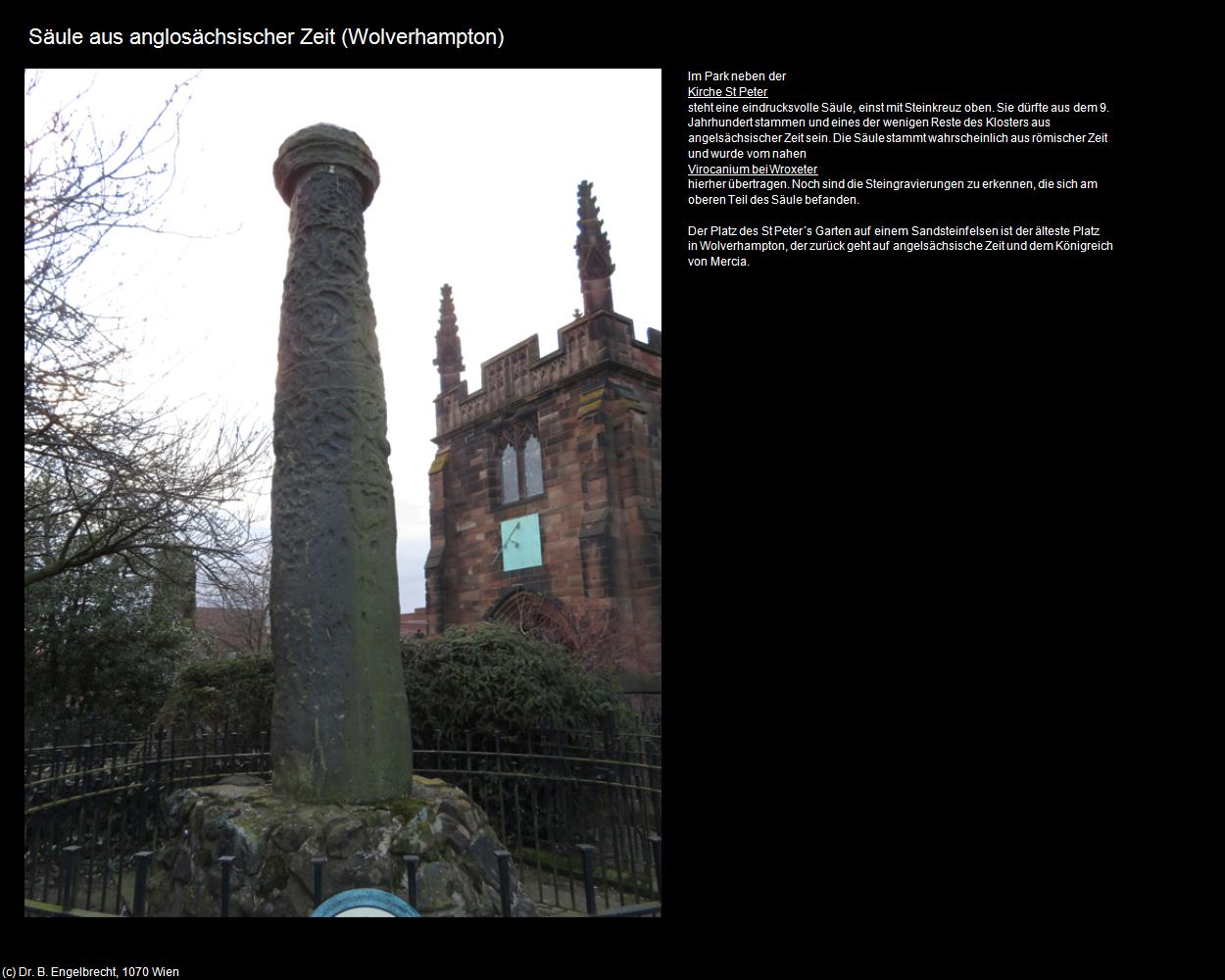 Säule aus anglosächsischer Zeit  (Wolverhampton, England) in Kulturatlas-ENGLAND und WALES(c)B.Engelbrecht