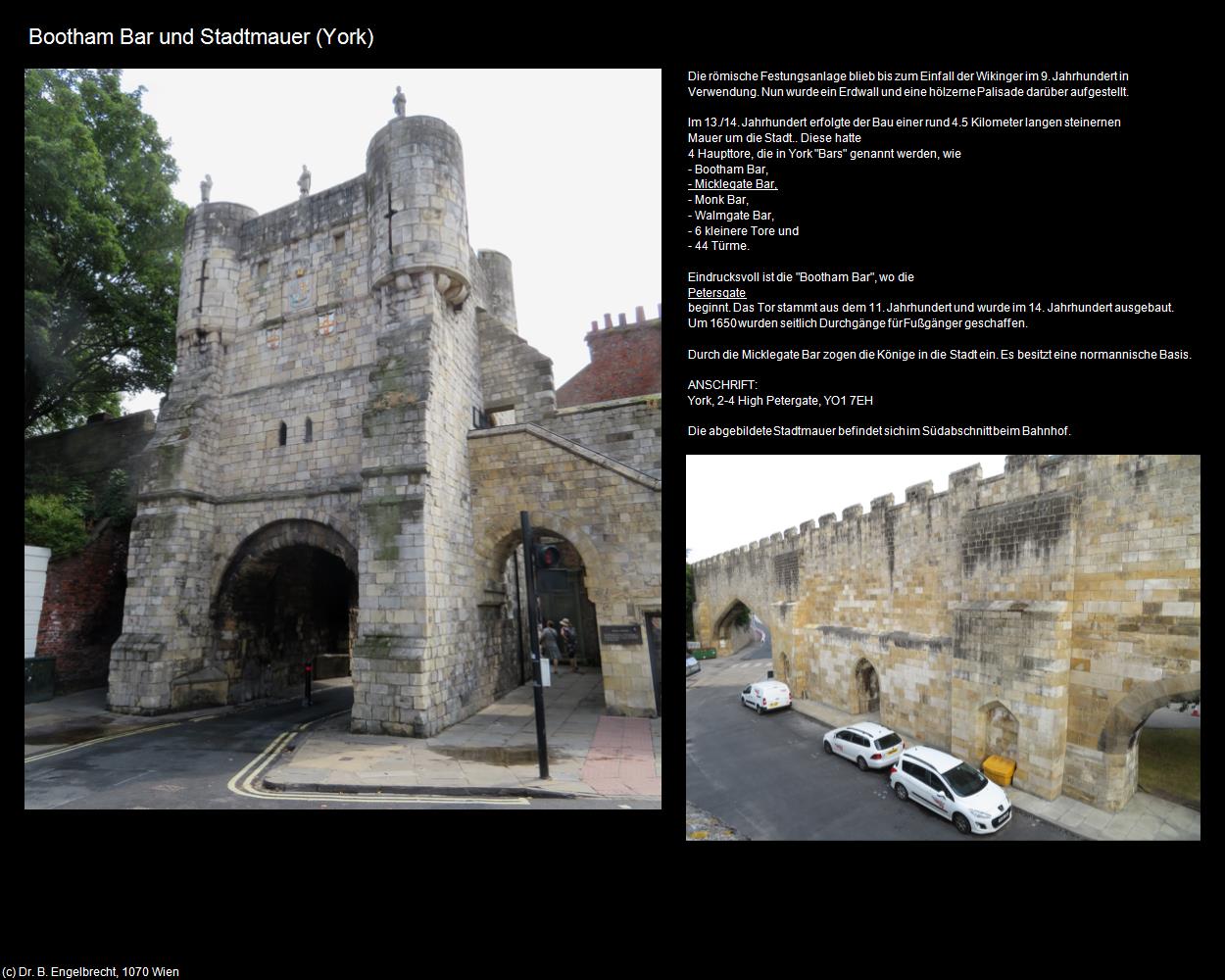 Bootham Bar und Stadtmauer (York, England) in Kulturatlas-ENGLAND und WALES(c)B.Engelbrecht