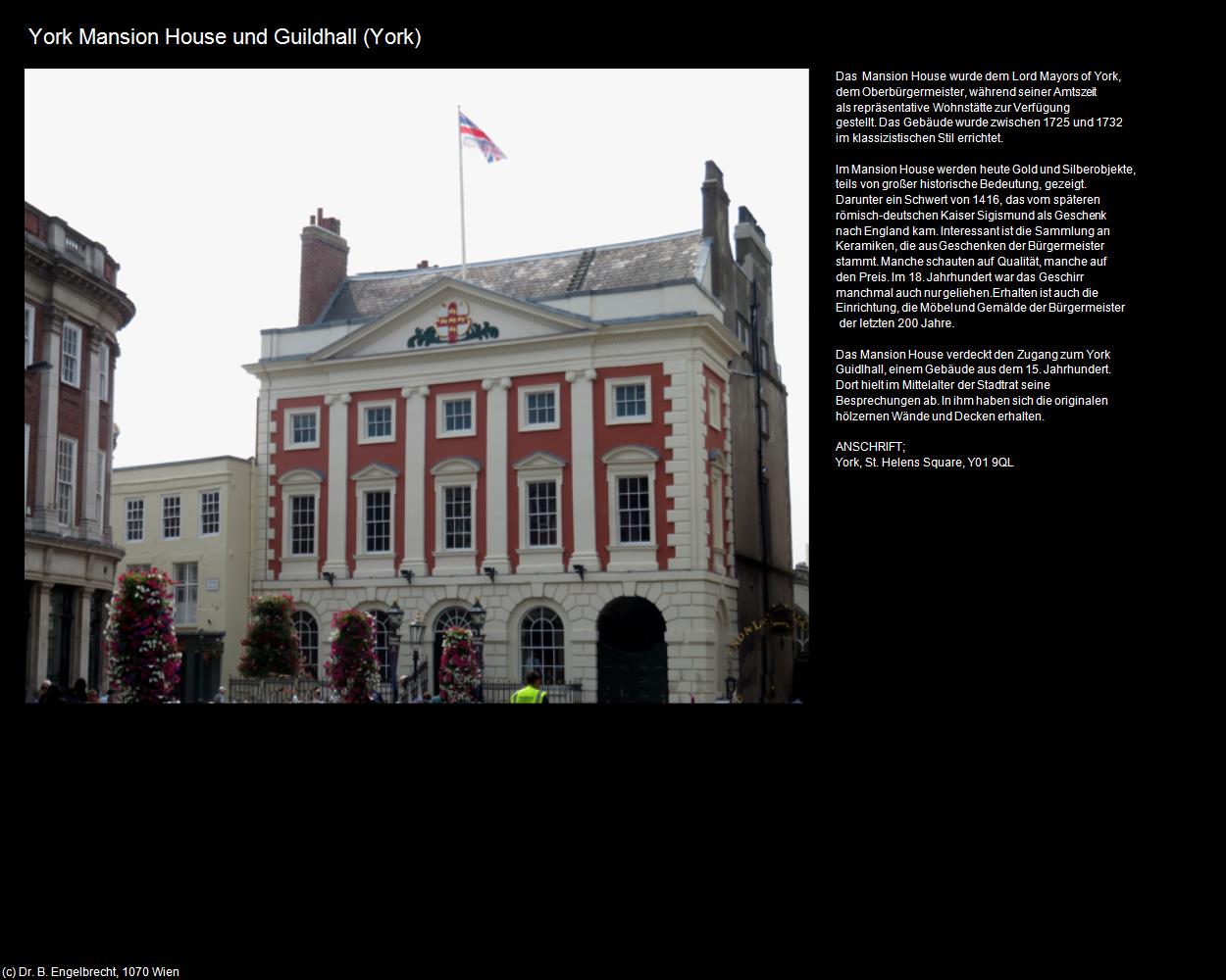 York Mansion House und Guildhall (York, England) in Kulturatlas-ENGLAND und WALES