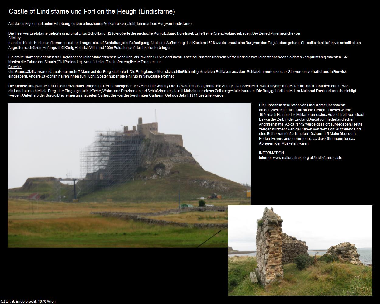 Castle of Lindisfarne u. Fort on the Heugh  (Lindisfarne, England) in Kulturatlas-ENGLAND und WALES(c)B.Engelbrecht
