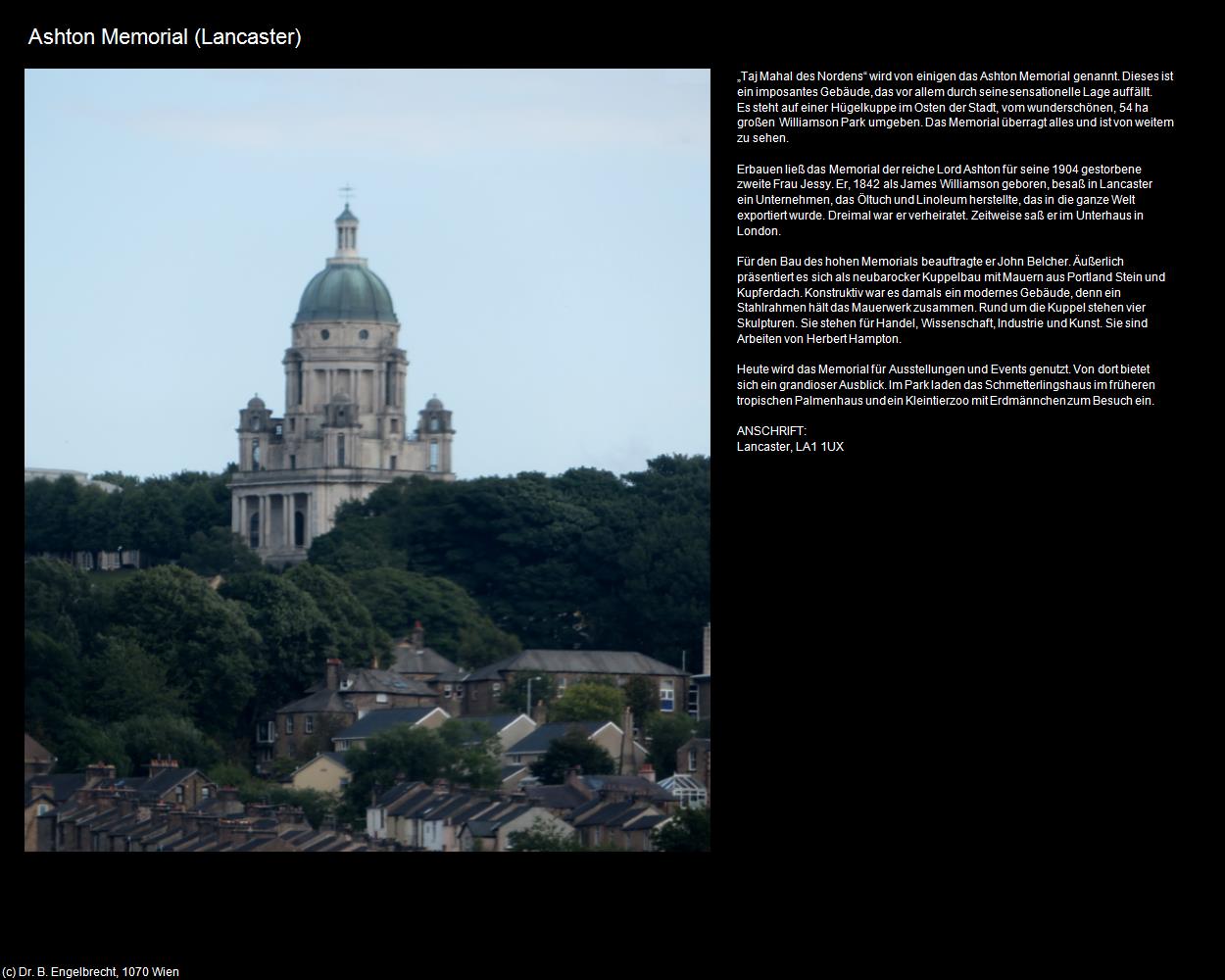 Ashton Memorial (Lancaster, England ) in Kulturatlas-ENGLAND und WALES