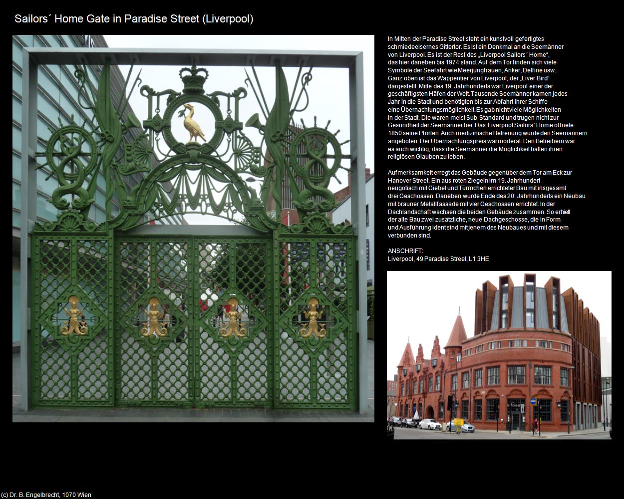 Sailors‘Home Gate in Paradise Street           (Liverpool, England) in Kulturatlas-ENGLAND und WALES