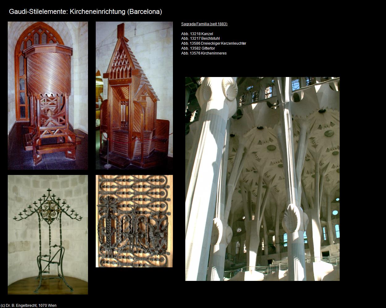 Gaudi-Stilelemente: Kircheneinrichtung (Barcelona) in Kulturatlas-SPANIEN-KATALONIEN(c)B.Engelbrecht