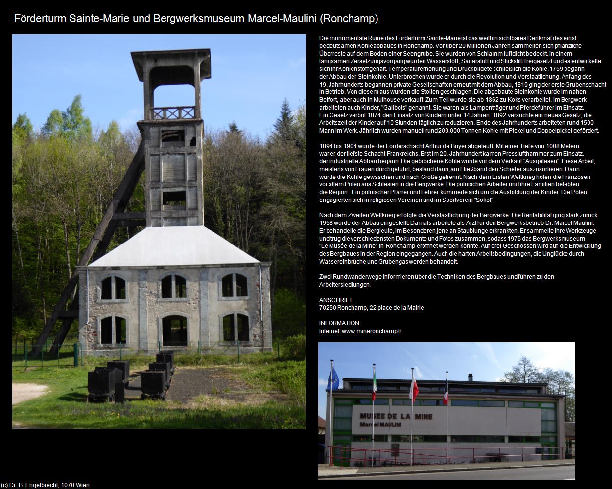 Förderturm Sainte-Marie und Bergwerksmuseum (Ronchamp (FR-BFC)) in Kulturatlas-FRANKREICH