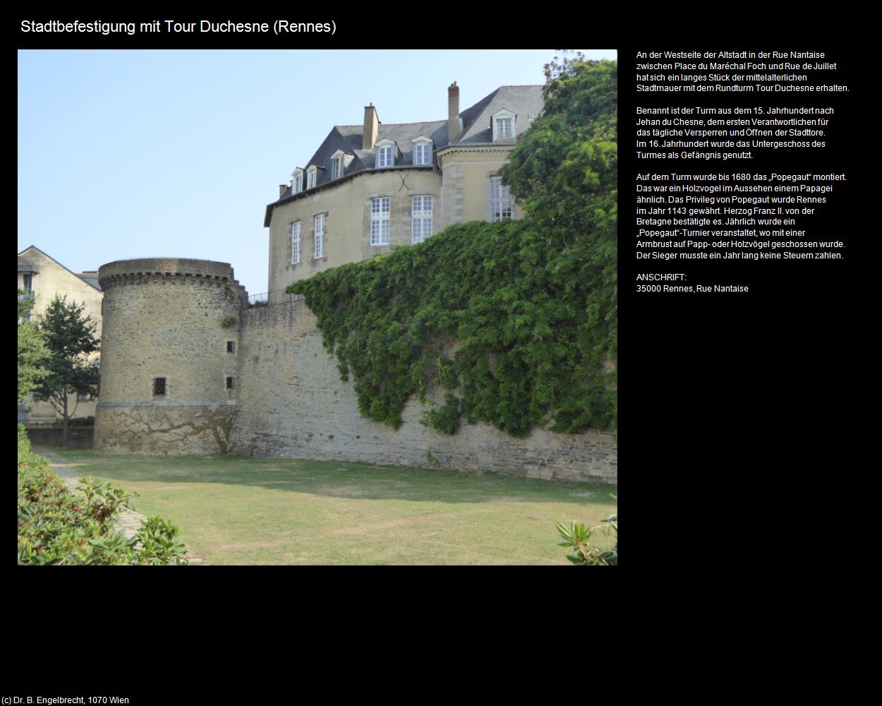 Stadtbefestigung mit Tour Duchesne (Rennes (FR-BRE)) in Kulturatlas-FRANKREICH