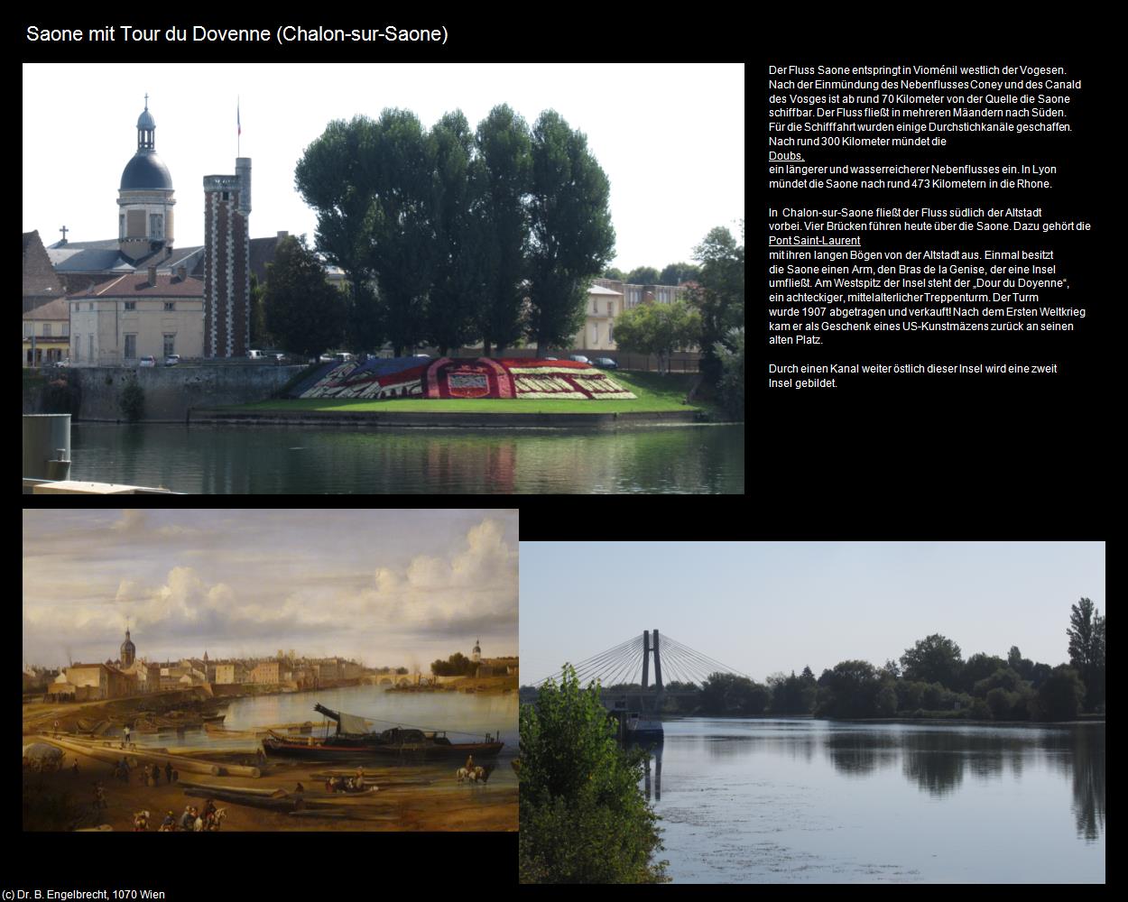 Saone mit Tour du Dovenne (Chalon-sur-Saone (FR-BFC)) in Kulturatlas-FRANKREICH(c)B.Engelbrecht