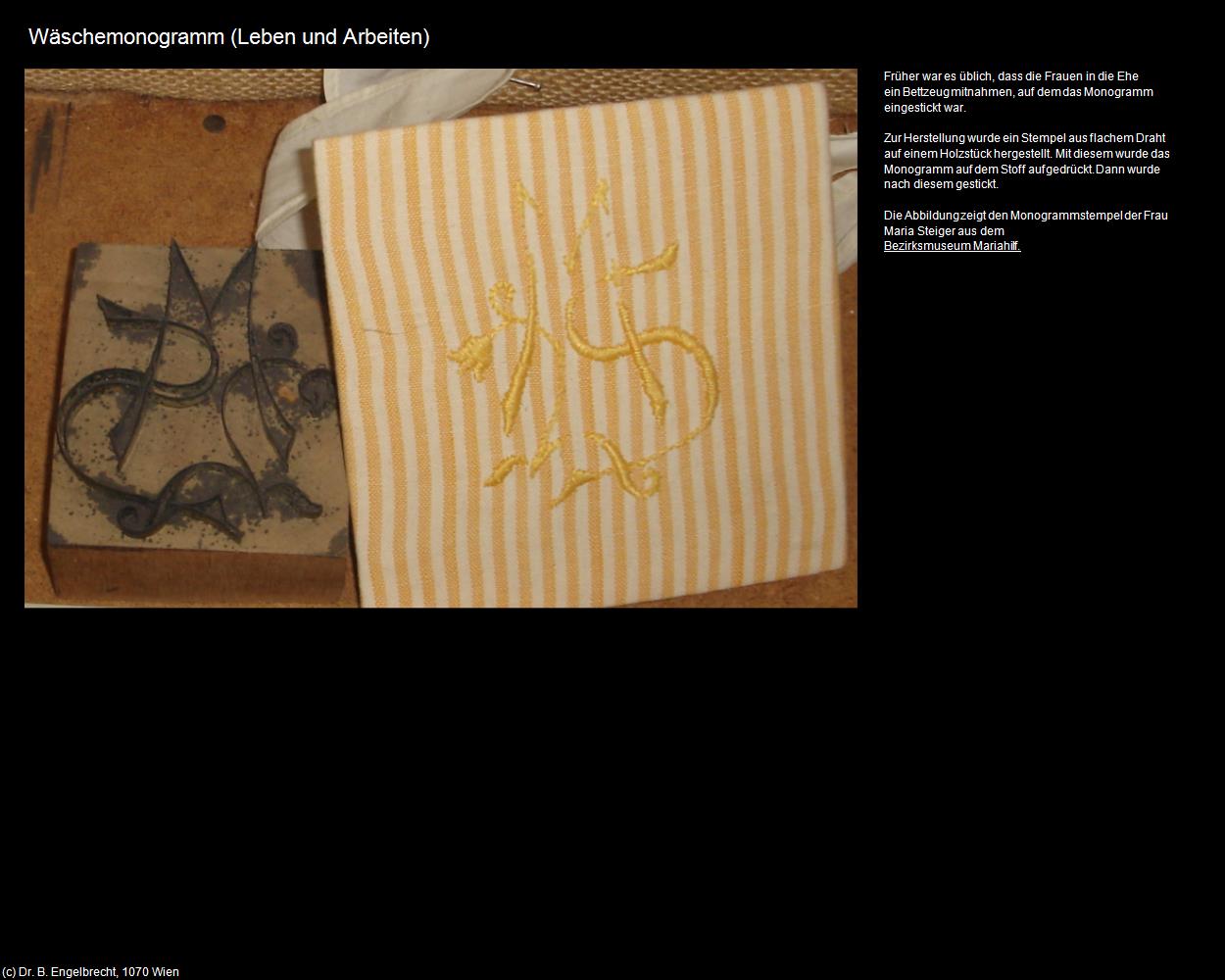 Wäschemonogramm (Wiener Wäschermädel) in Leben-und-Arbeiten-einst(c)B.Engelbrecht