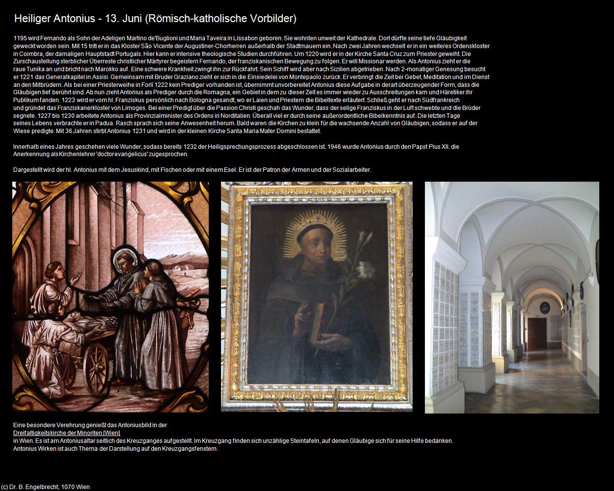 Hl. Antonius - 13. Juni (Römisch-katholische Heilige) in Leben-und-Arbeiten-einst(c)B.Engelbrecht