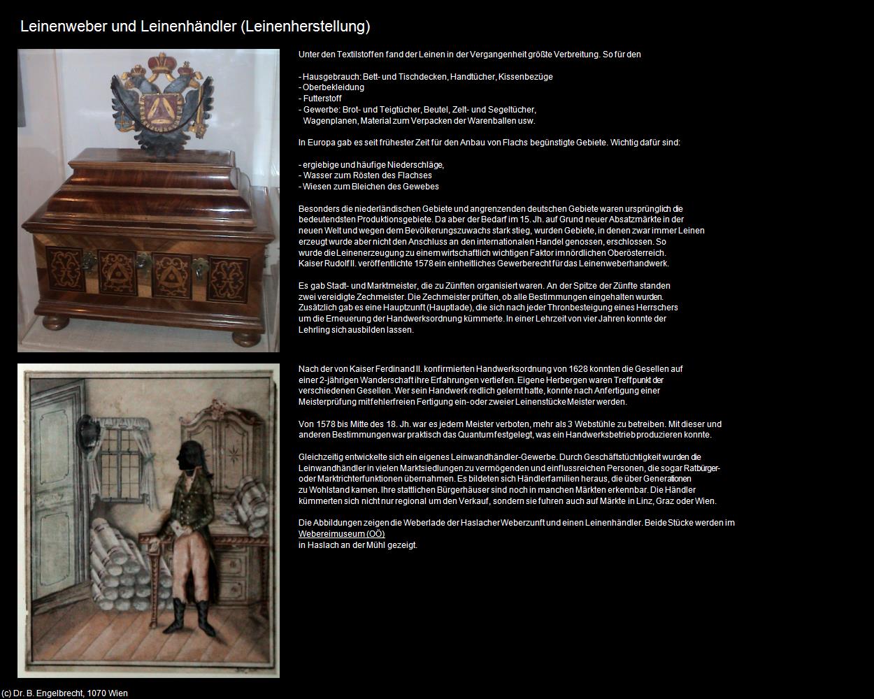 Leinenweber und Leinenhändler  (Leinenherstellung) in Leben-und-Arbeiten-einst(c)B.Engelbrecht