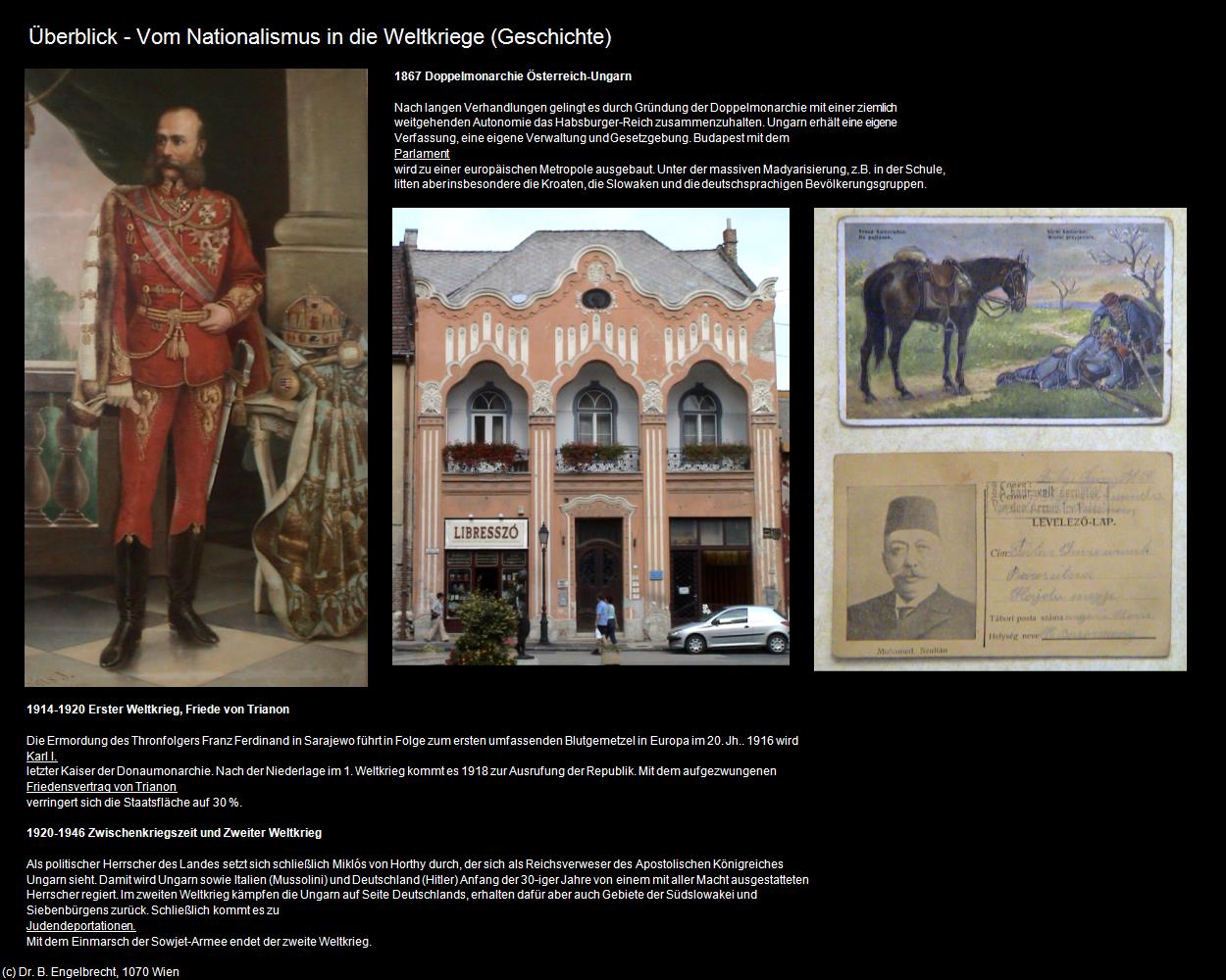 Vom Nationalismus in die Weltkriege (+Geschichte) in Kulturatlas-UNGARN(c)B.Engelbrecht