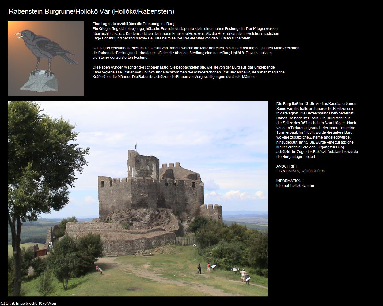 Rabenstein-Burgruine (Hollókö/Rabenstein) in Kulturatlas-UNGARN