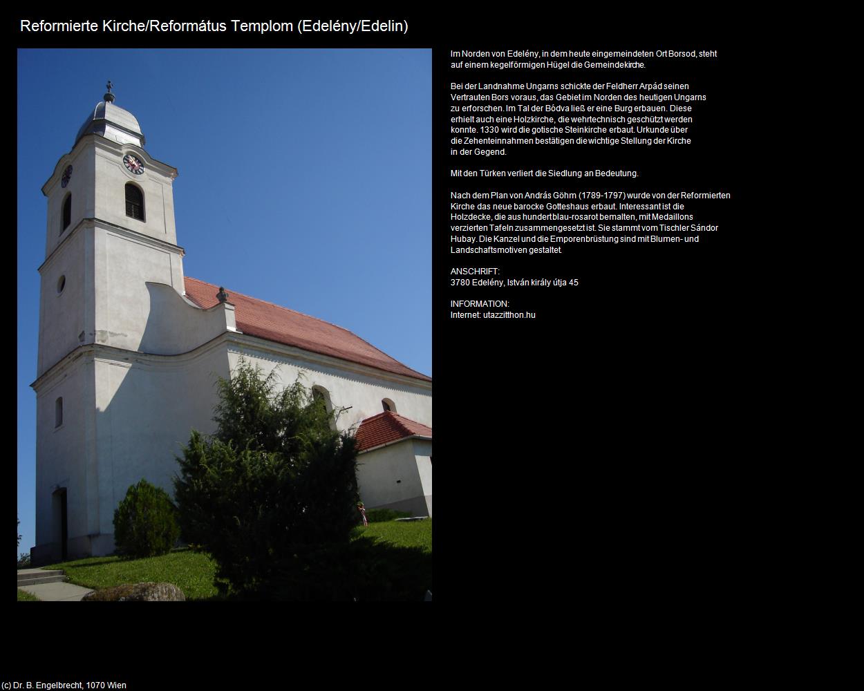 Reformierte Kirche (Edelény/Edelin) in Kulturatlas-UNGARN