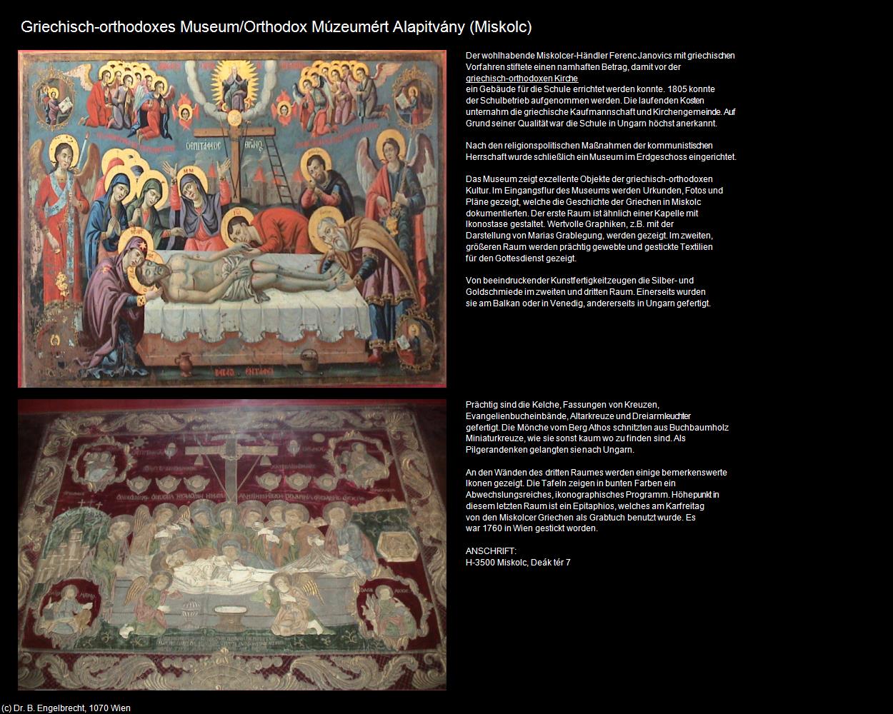 Griechisch-orthodoxes Museum (Miskolc) in Kulturatlas-UNGARN(c)B.Engelbrecht
