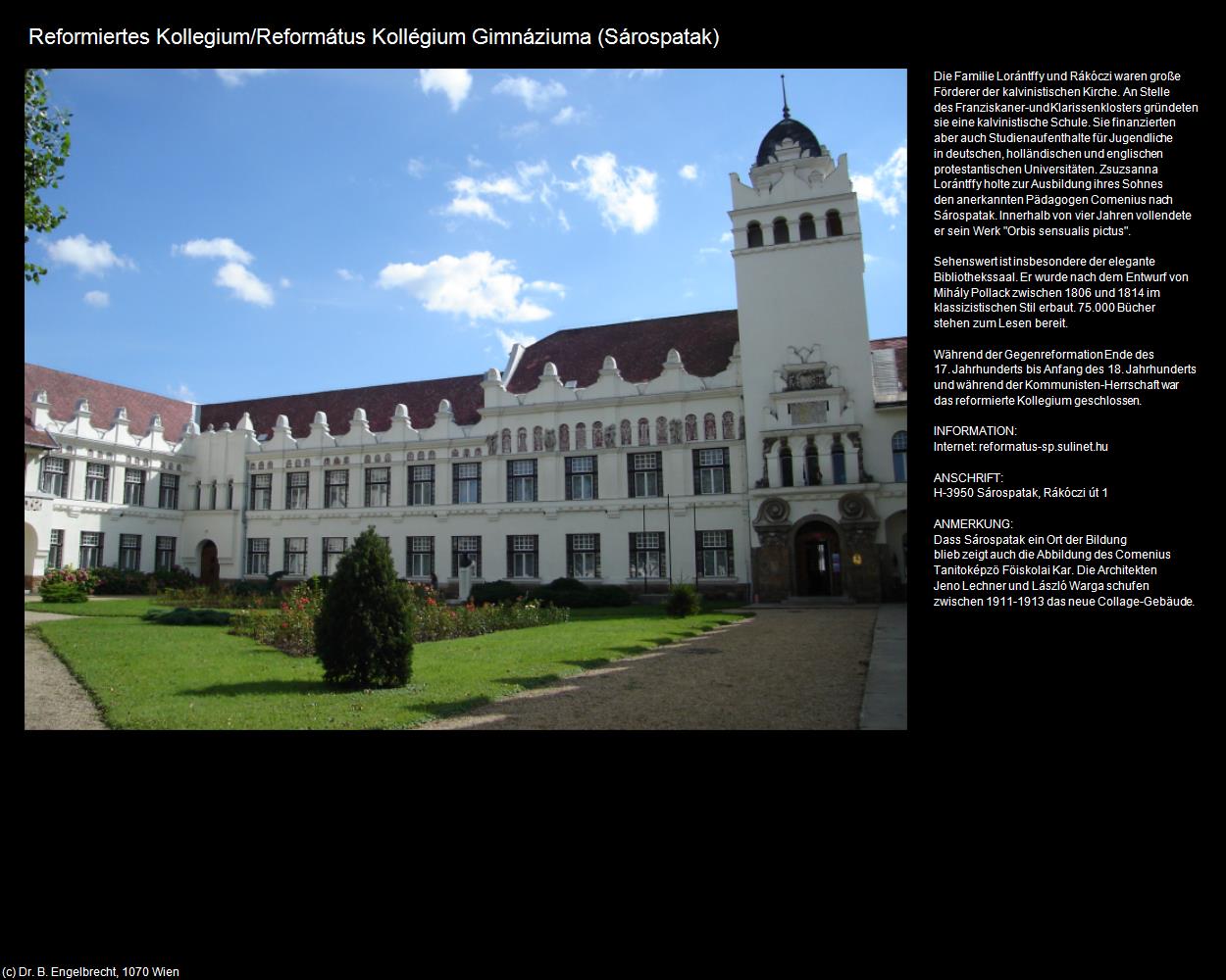 Reformiertes Kollegium (Sárospatak) in Kulturatlas-UNGARN