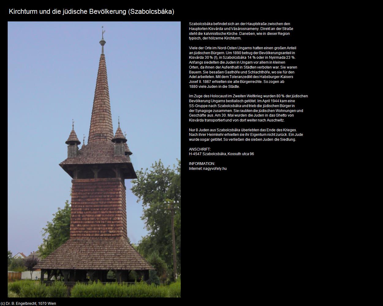 Kirchturm und die jüdische Bevölkerung (Szabolcsbáka) in UNGARN 