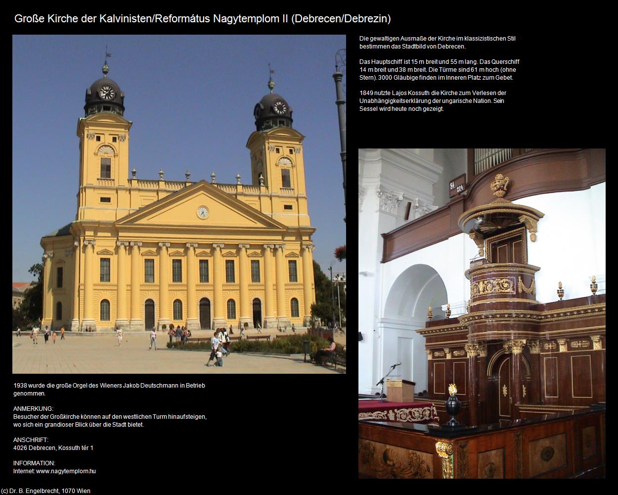 Große Kirche der Kalvinisten II (Debrecen/Debrezin) in Kulturatlas-UNGARN