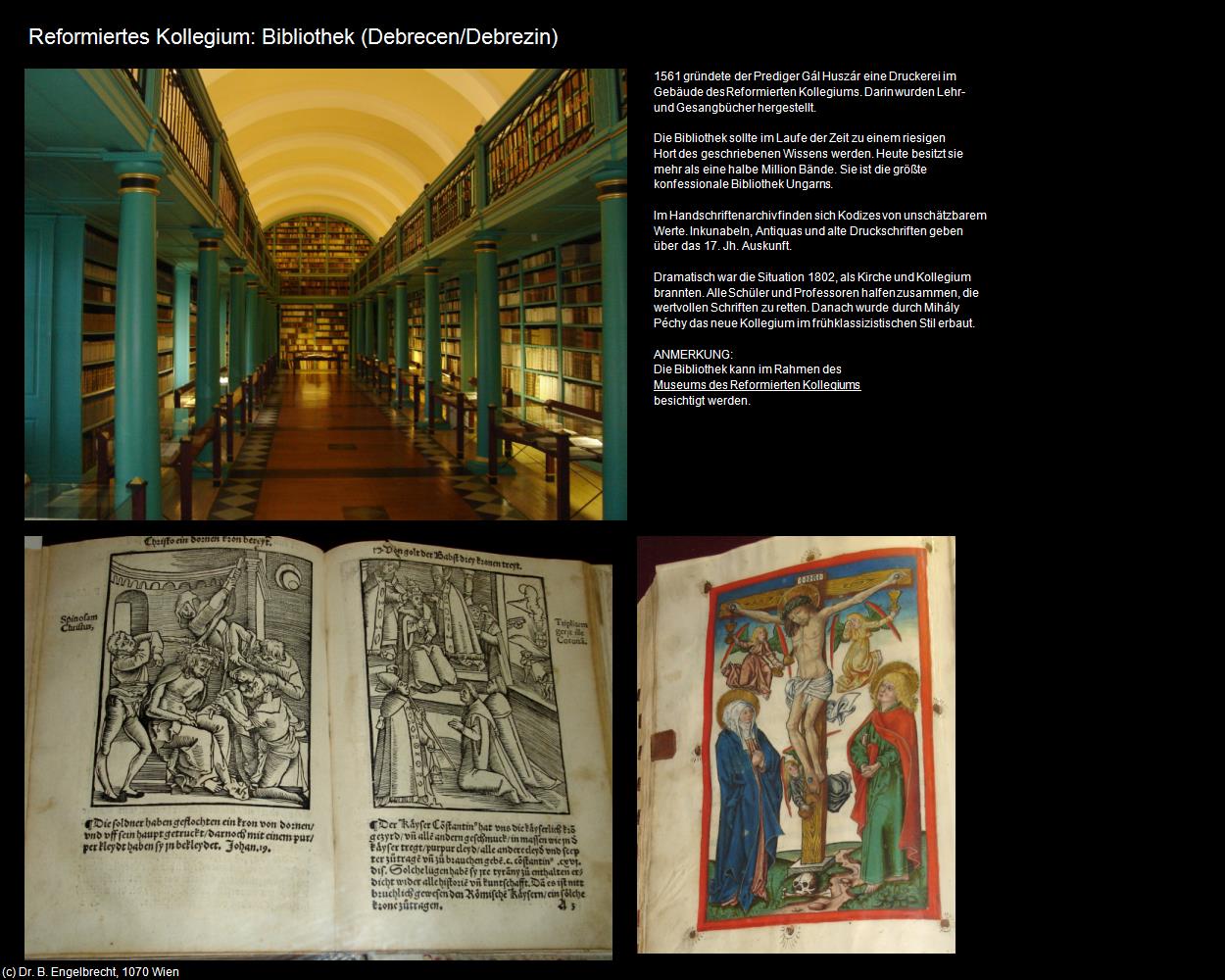 Reformiertes Kollegium: Bibliothek (Debrecen/Debrezin) in Kulturatlas-UNGARN(c)B.Engelbrecht